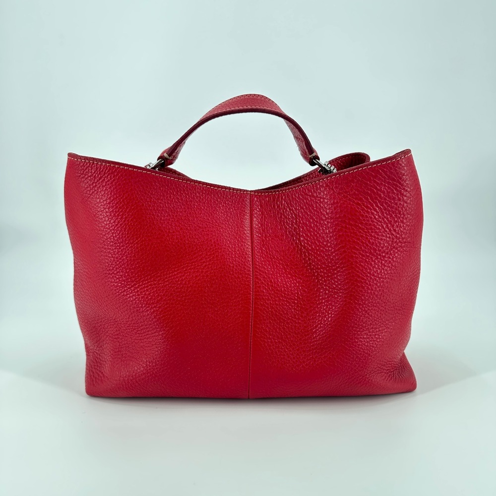 Miu Miu Red Pebbled Leather Slouchy Vintage Hobo Bag Silver Hardware Italy